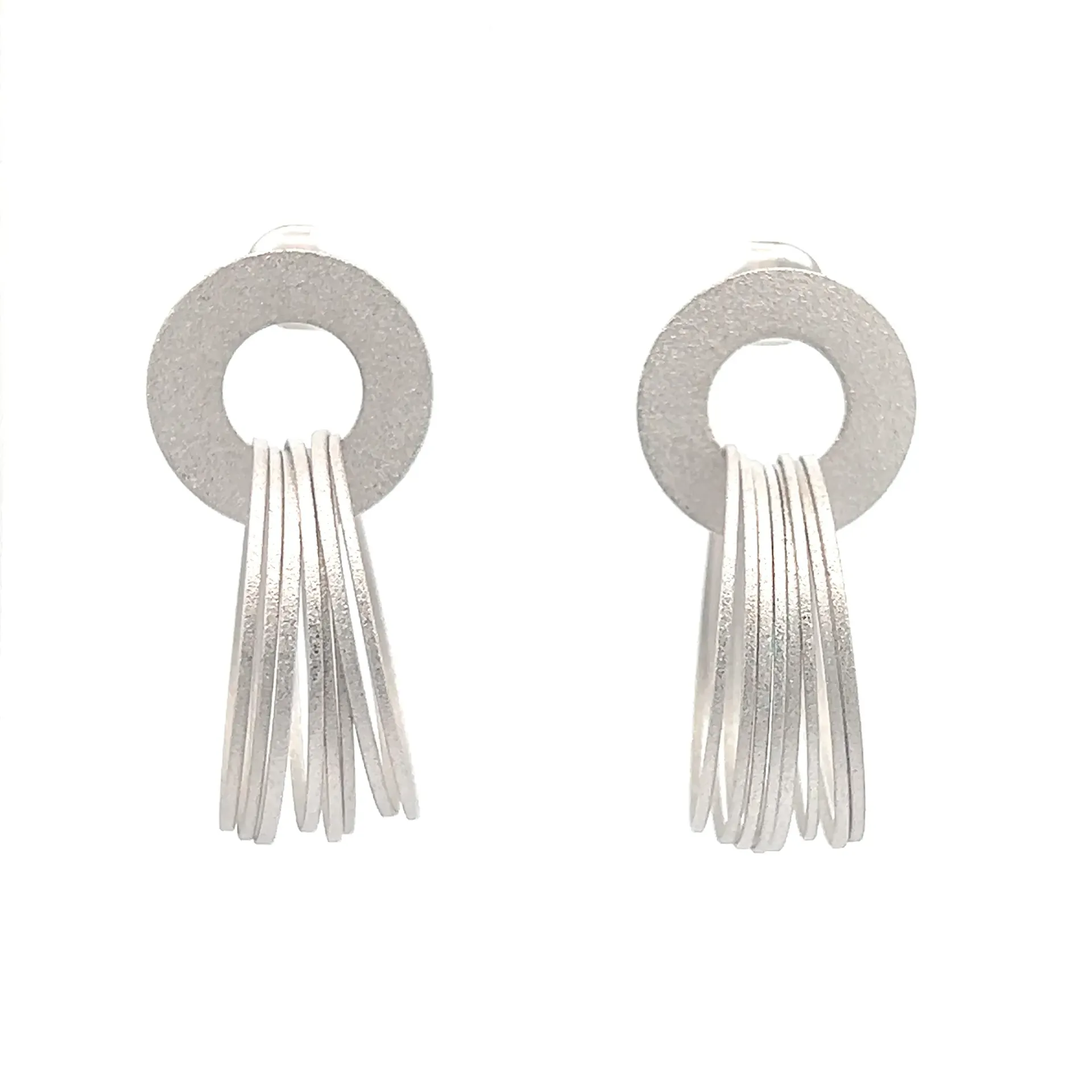 [OF009R] Sara Earrings Rhodium Plated