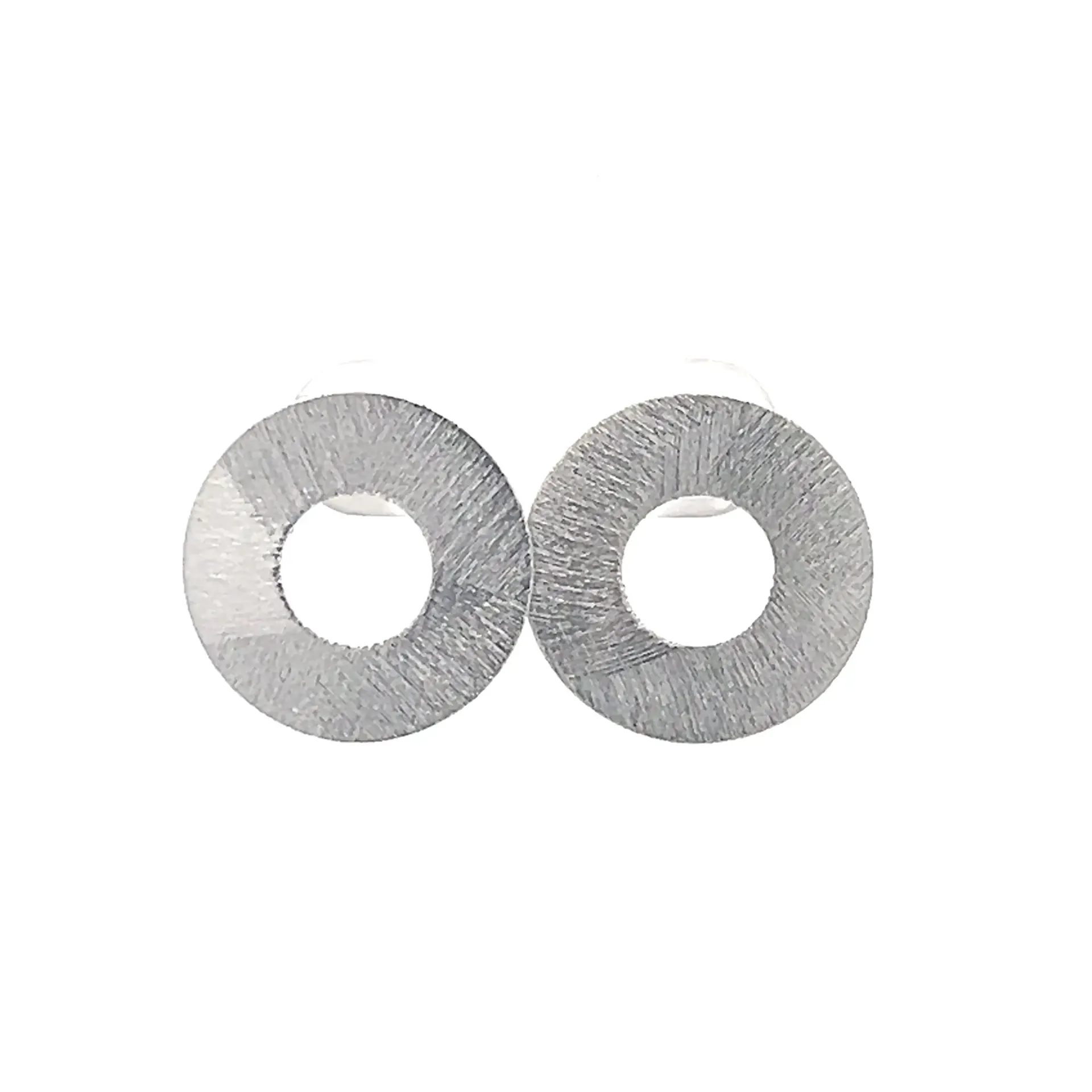 Donut Mini Earrings Rhodium Plated