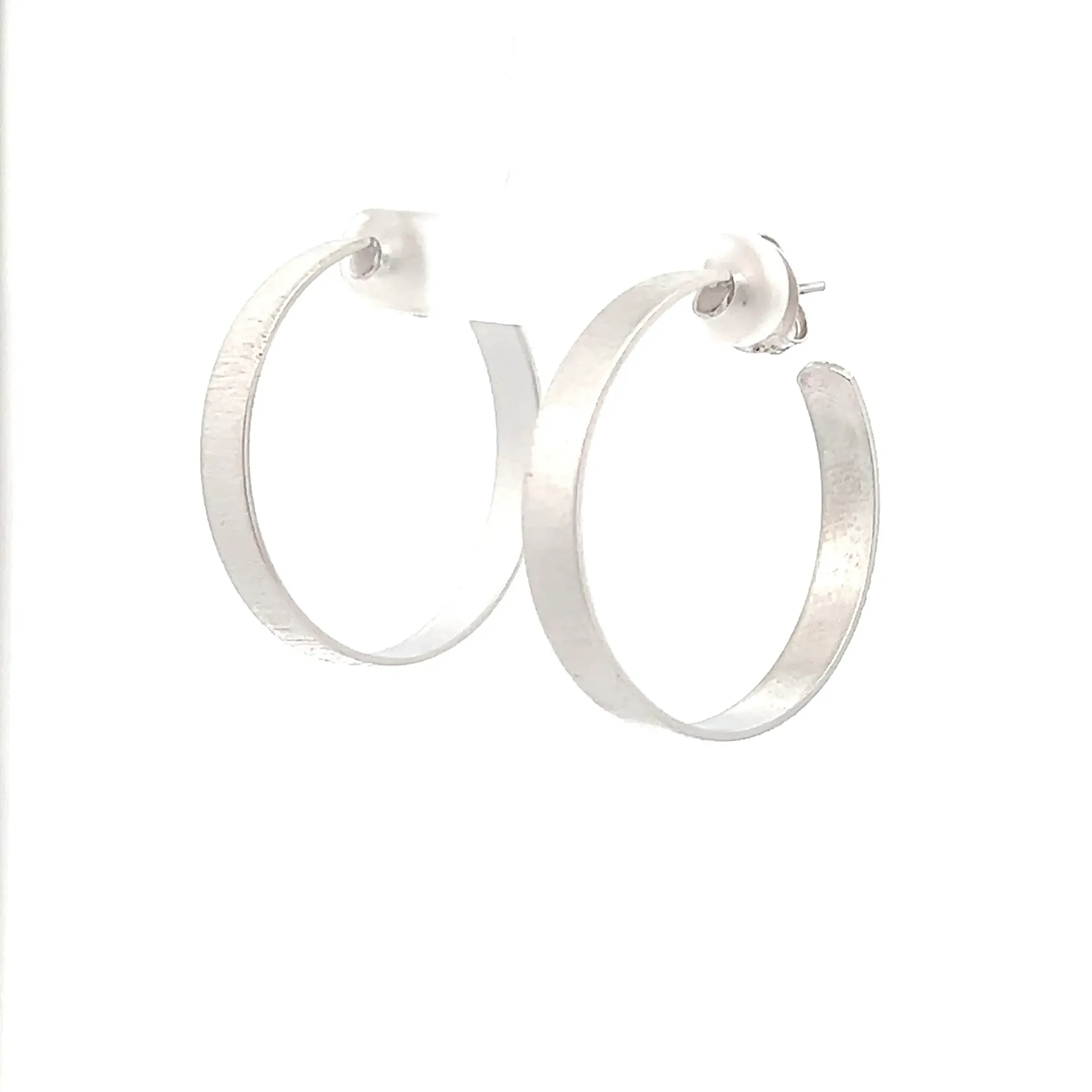 Hoops Large Rhodium Plated